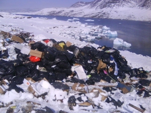 Unprocessed household waste in Nuuk, Greenland