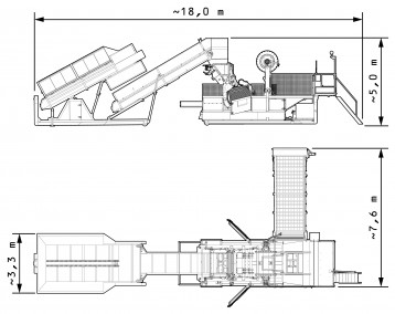 Approximate dimensions of the Breeze baling system